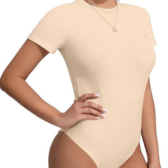Amazon Tops - Seamless Cream Bodysuit